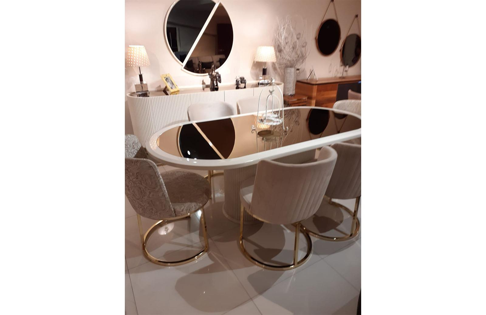 OUTLET - MDK1 - Morten Yemek Odası Takımı + Tv Ünitesi + Orta Sehpa + Yan Sehpa