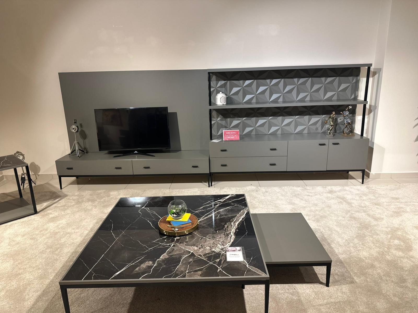 OUTLET - MOB - Liset Yemek Odası Takımı + Tv Ünitesi + Sehpalar