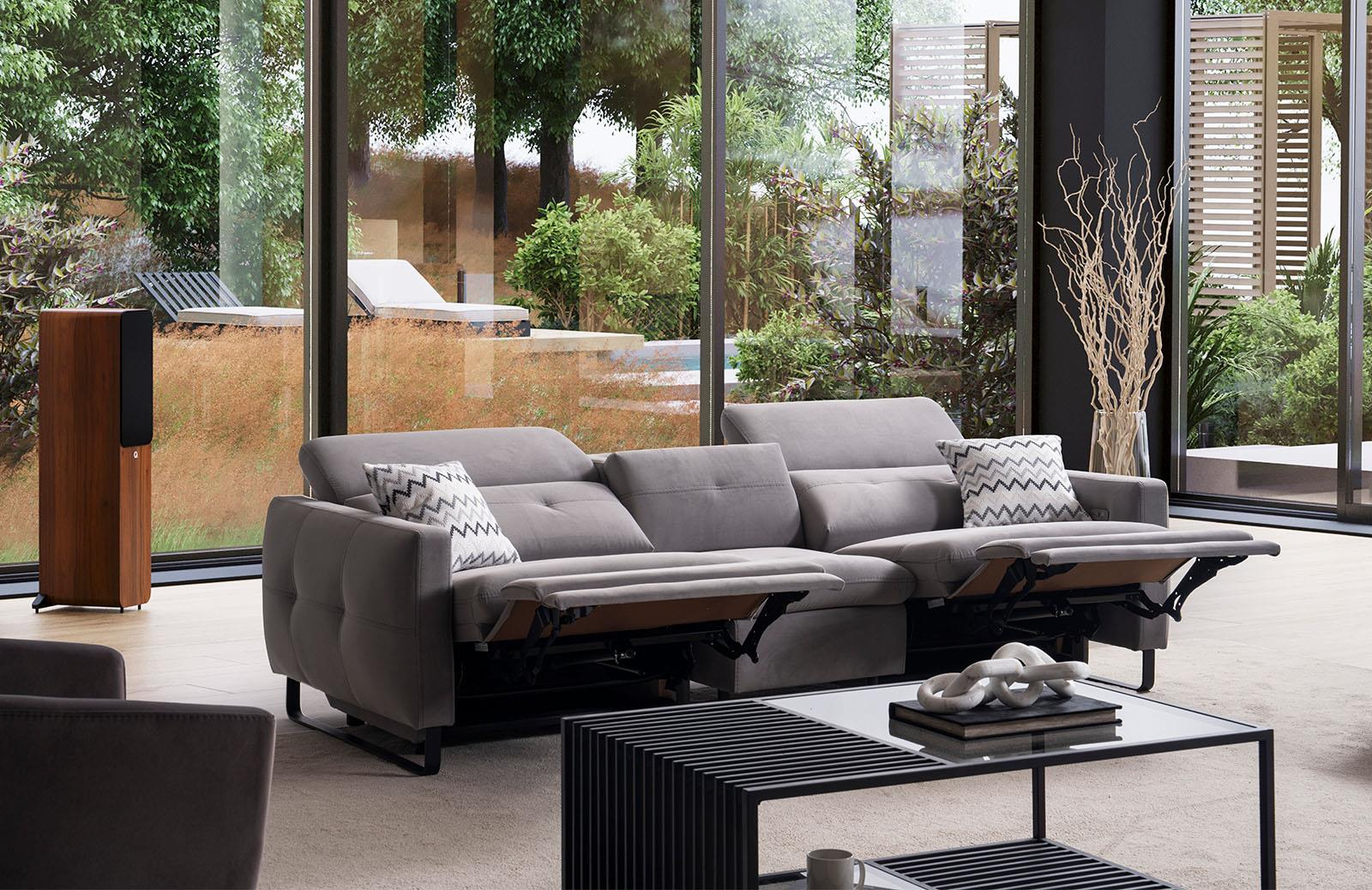 Quinn Üçlü Koltuk Mekanizmalı Konsollu Müzik Sistemli