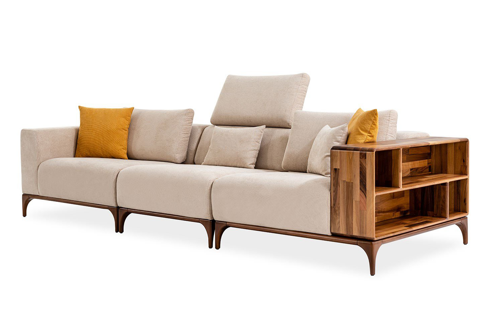 Ready Üçlü Koltuk Ahşap Kollu -C