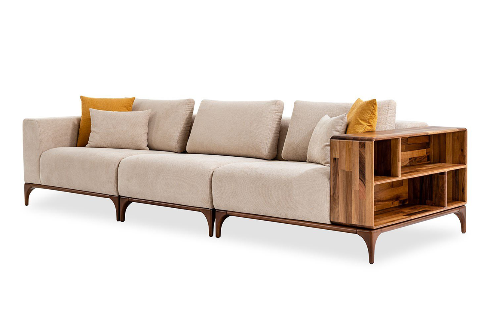 Ready Üçlü Koltuk Ahşap Kollu -C