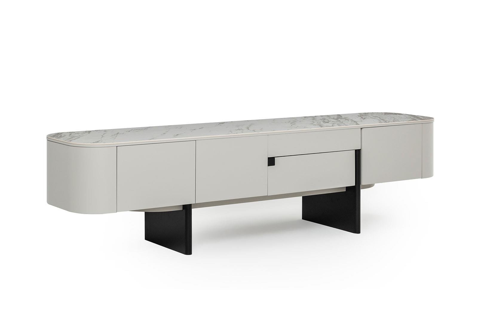 Riley Gri Tv Sehpası Porselen