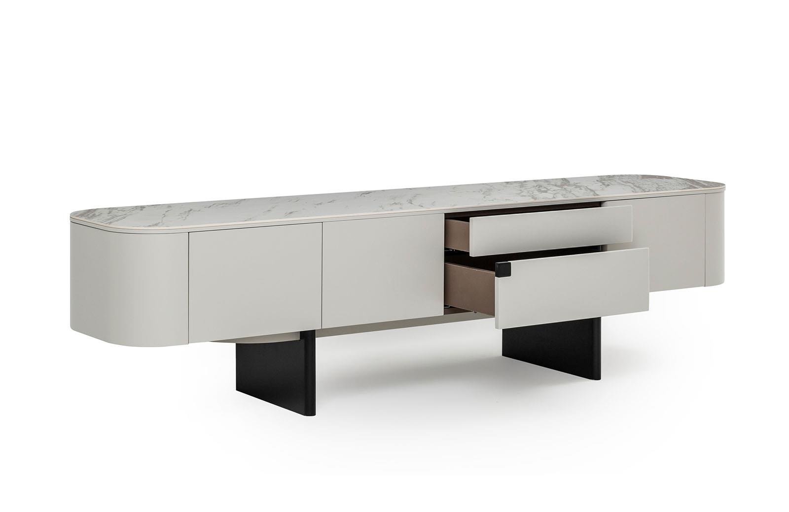 Riley Gri Tv Sehpası Porselen