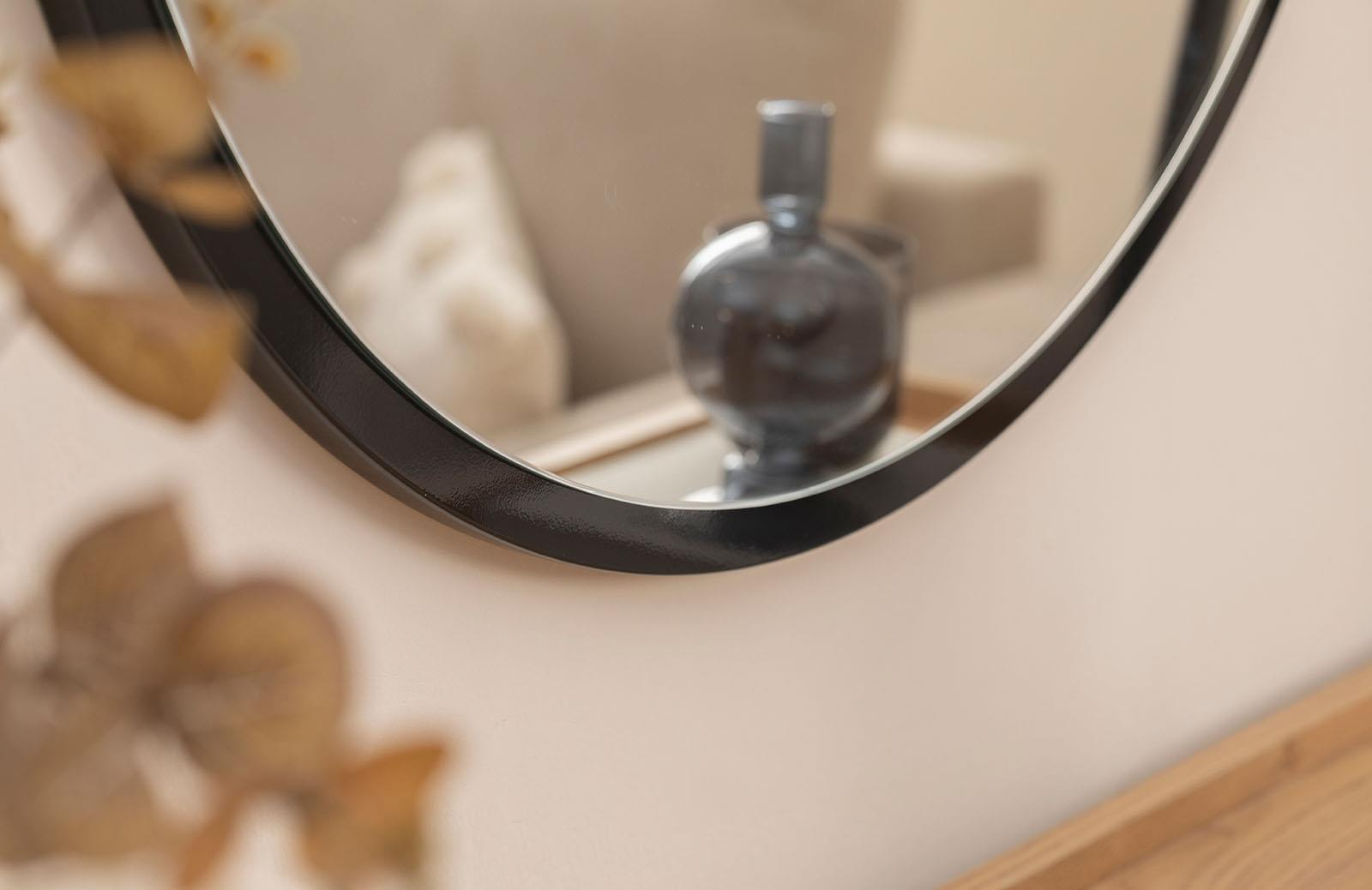 Siyah Mdf Yuvarlak Ayna 70x70 cm ENGC-DF-169