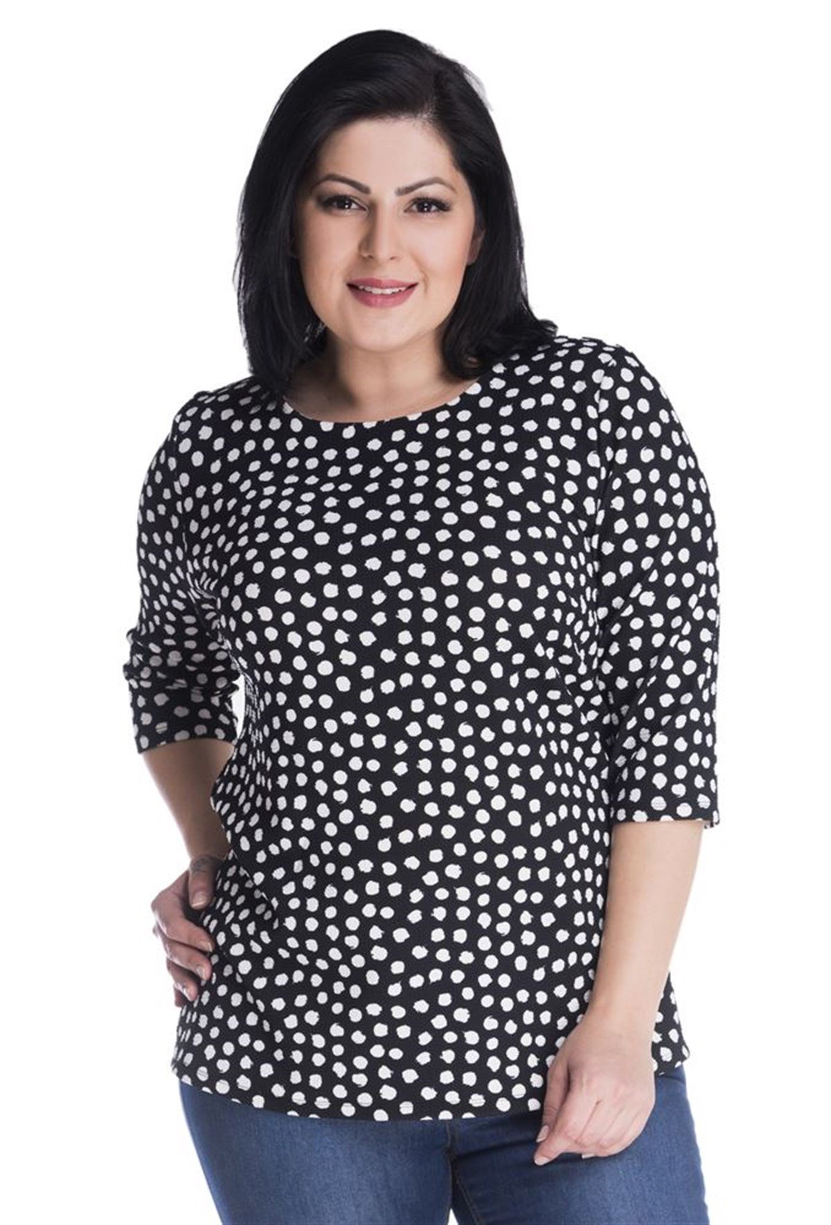 3/4 Kollu Örme BluzMYLINE13360-m