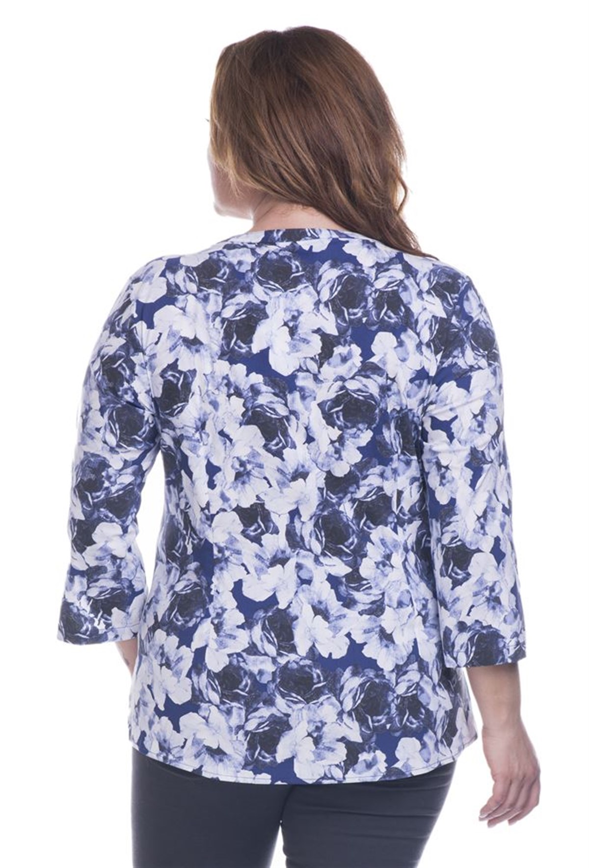 3/4 Kollu Strech BluzMYLINE12449-m