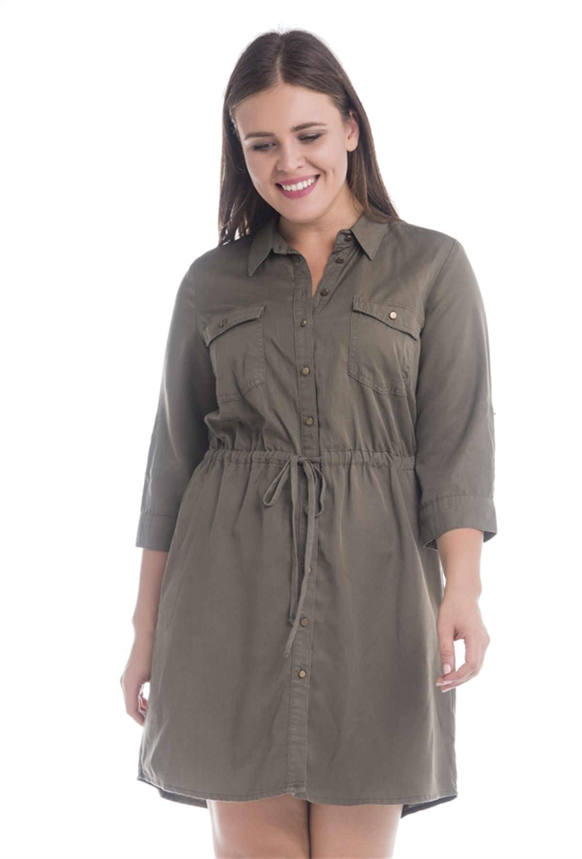 Belden Büzmeli ElbiseMYLINE12398-m