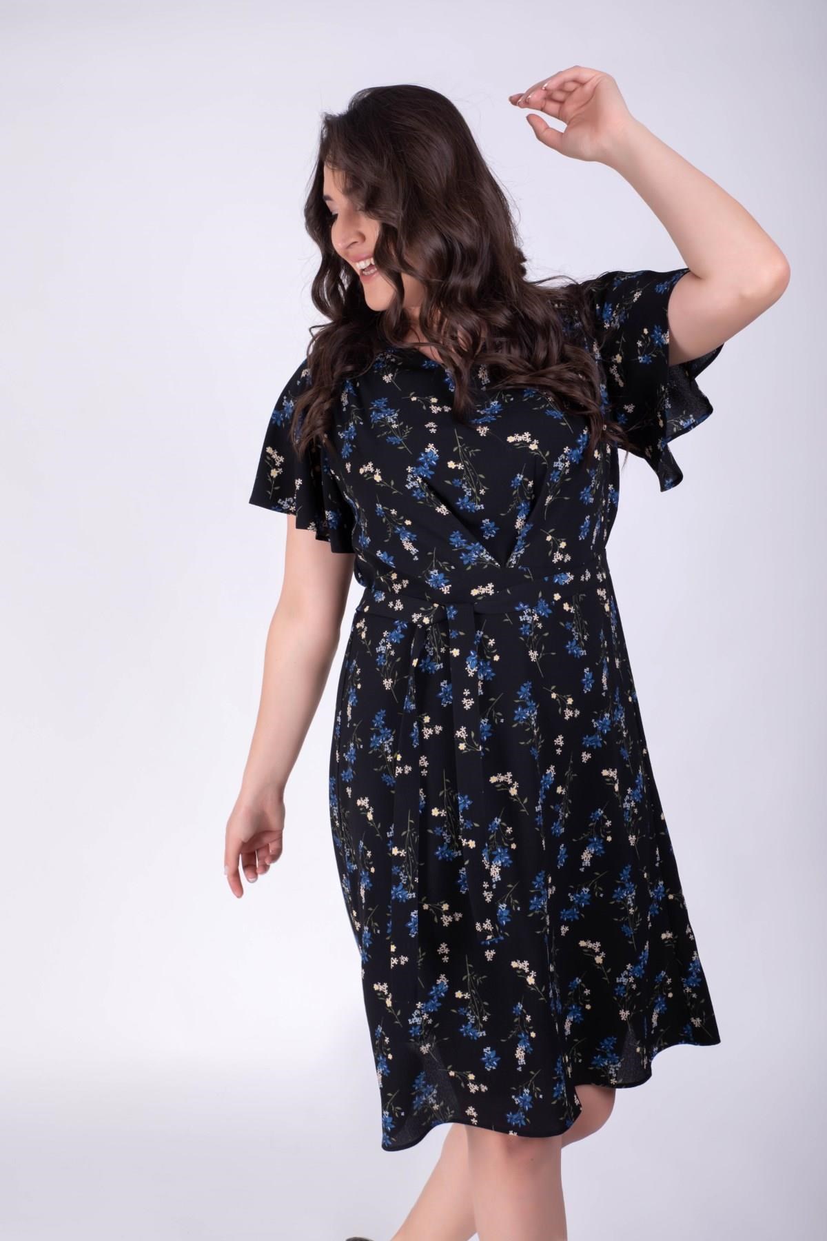 Belden Kemerli Desenli ElbiseMYLINE34401