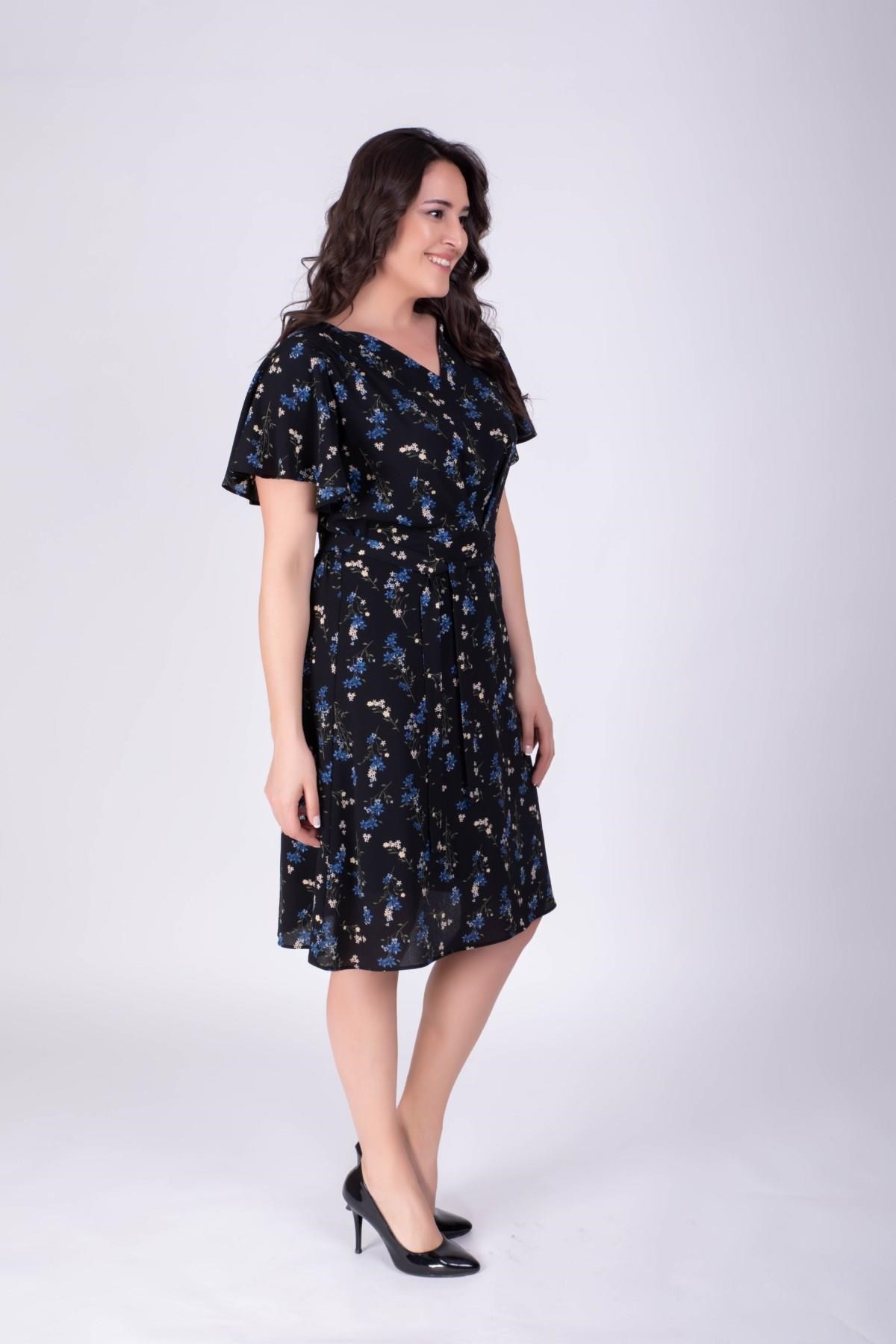 Belden Kemerli Desenli ElbiseMYLINE34401