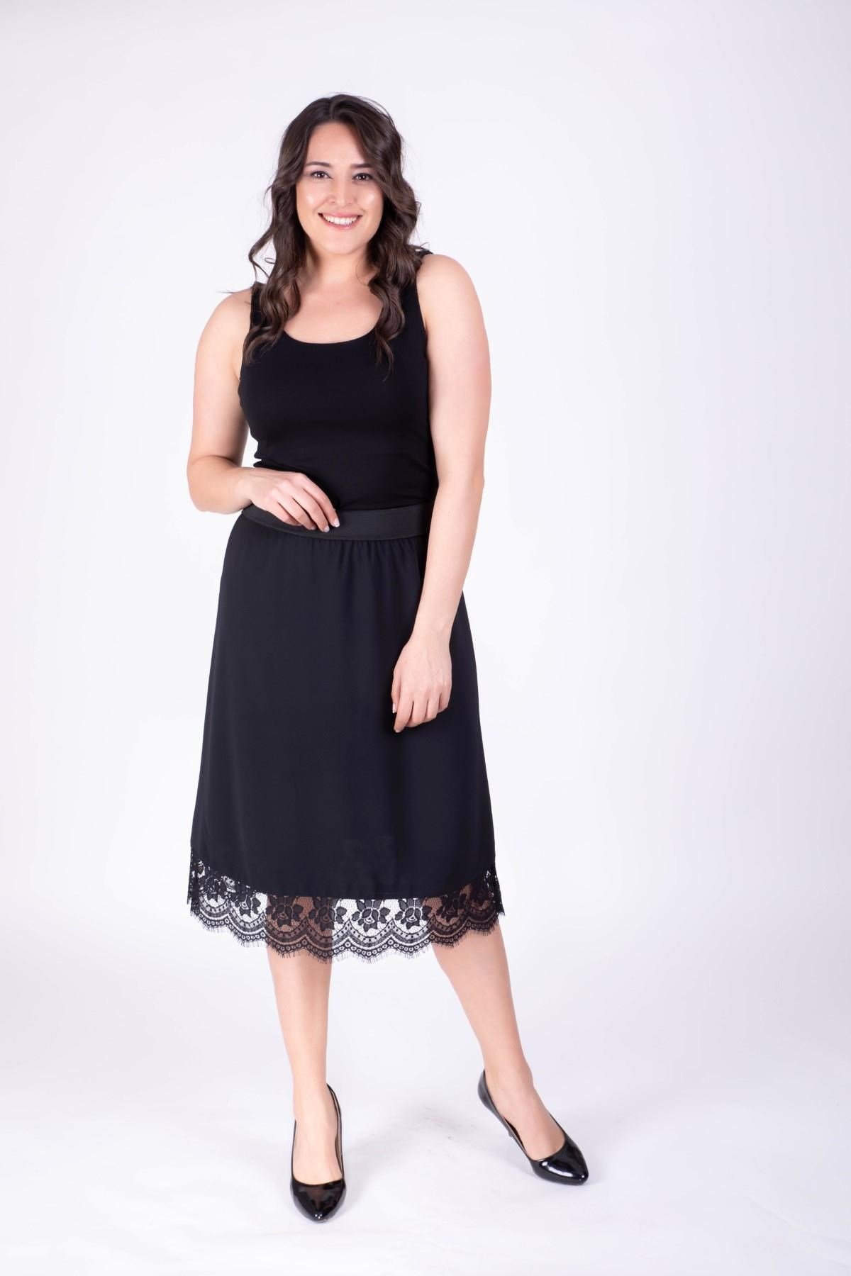 Beli Lastikli Eteği Dantel EtekMYLINE34320