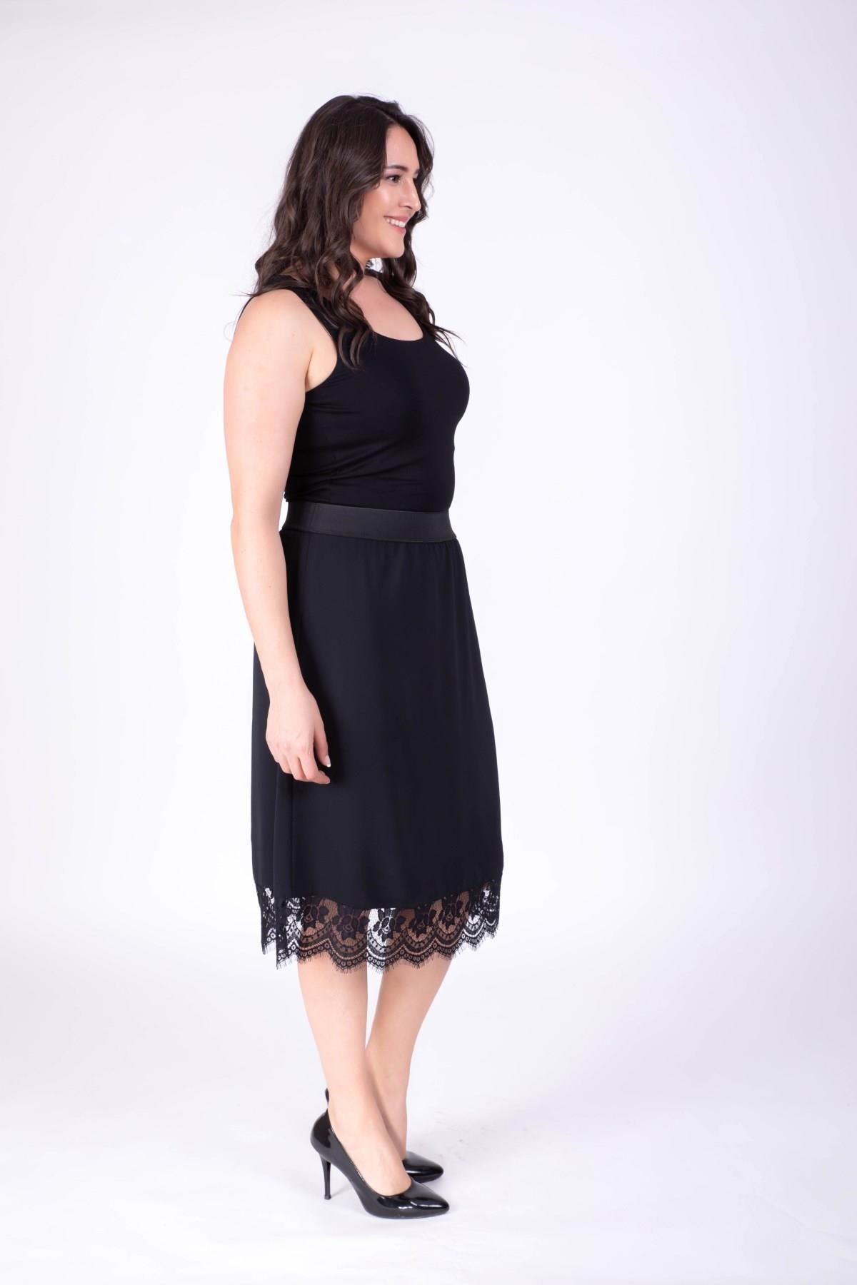 Beli Lastikli Eteği Dantel EtekMYLINE34320