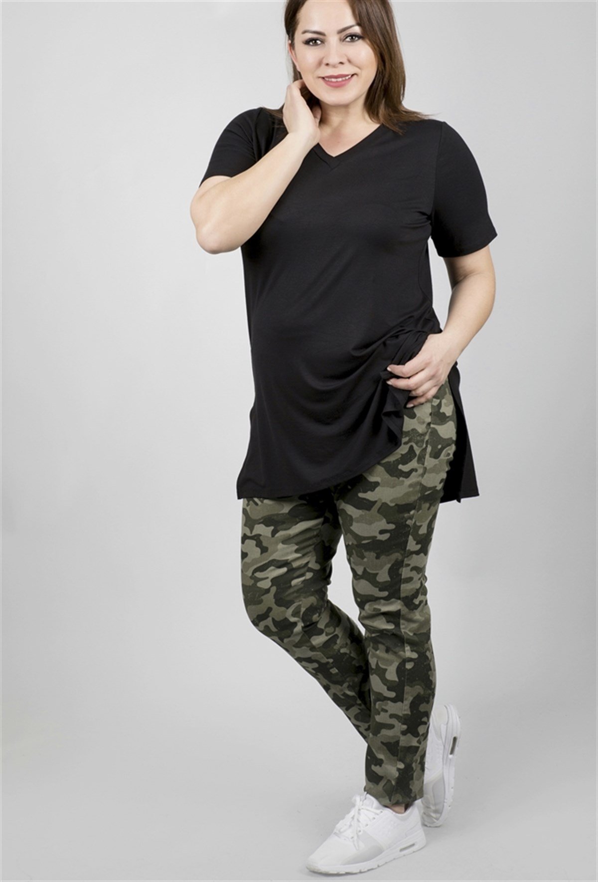 Beli Lastikli Kamuflaj Desenli PantolonMYLINE23587-m