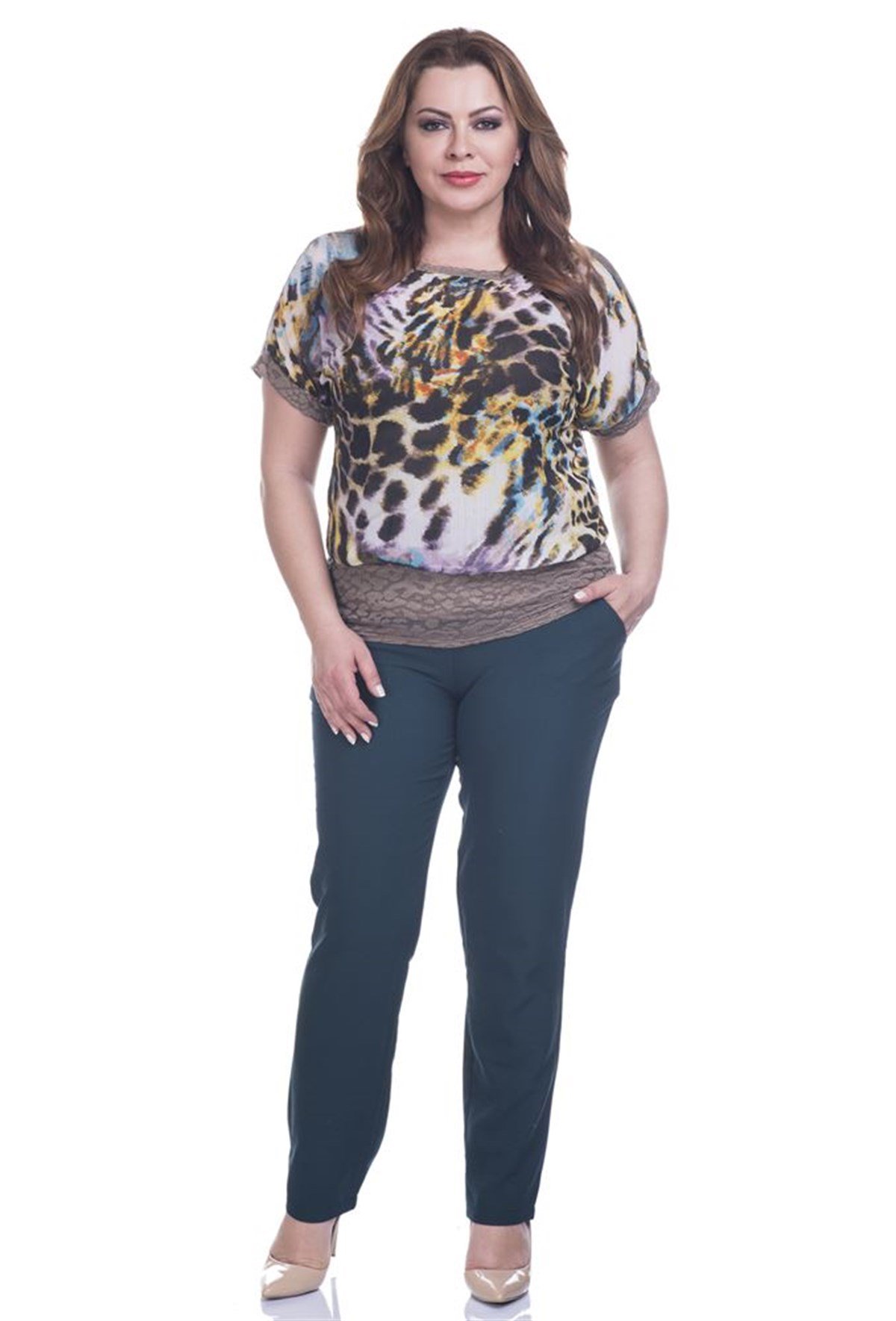 Beli Lastikli Krep PantolonMYLINE12397-m