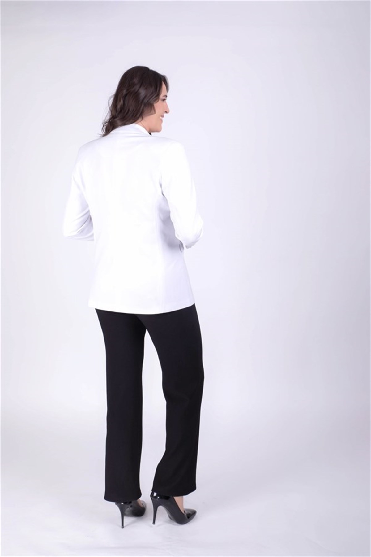 Beyaz Blazer CeketMYLINE23841