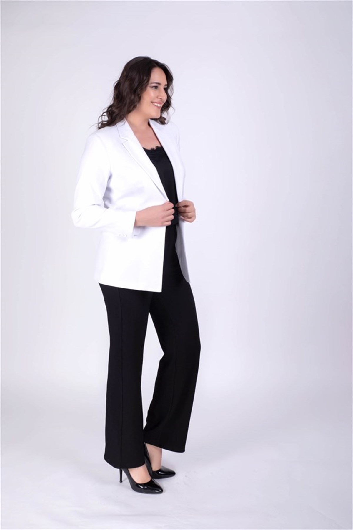 Beyaz Blazer CeketMYLINE23841