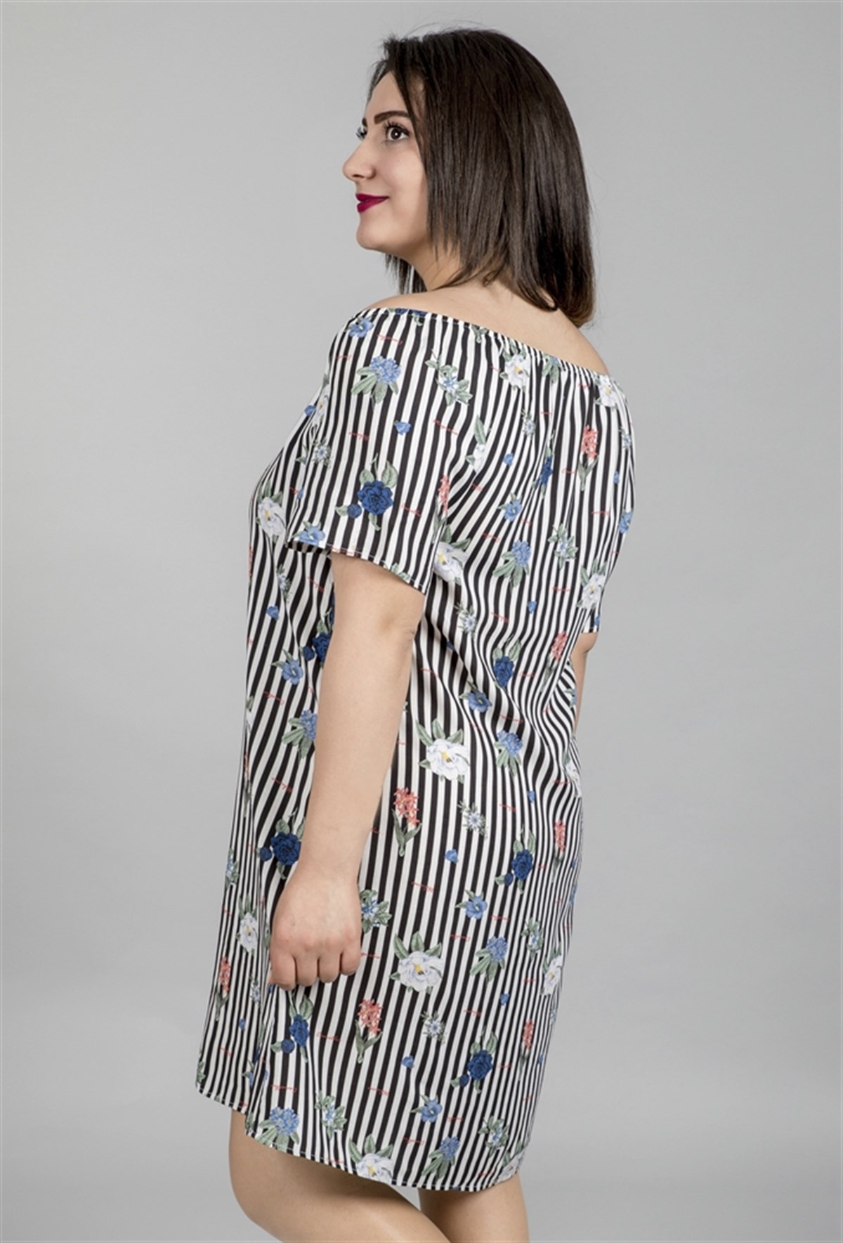 Boynu Lastikli ElbiseMYLINE23744