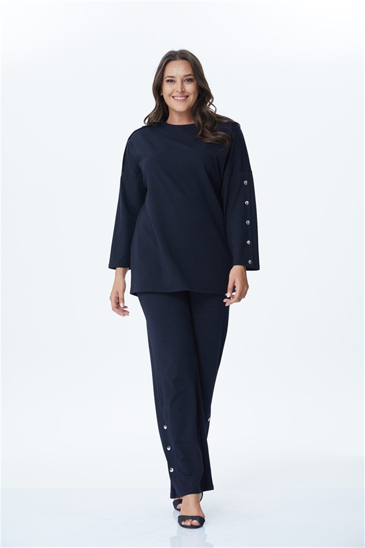 Çıtçıt Detaylı Örme PantolonMYLINE24093