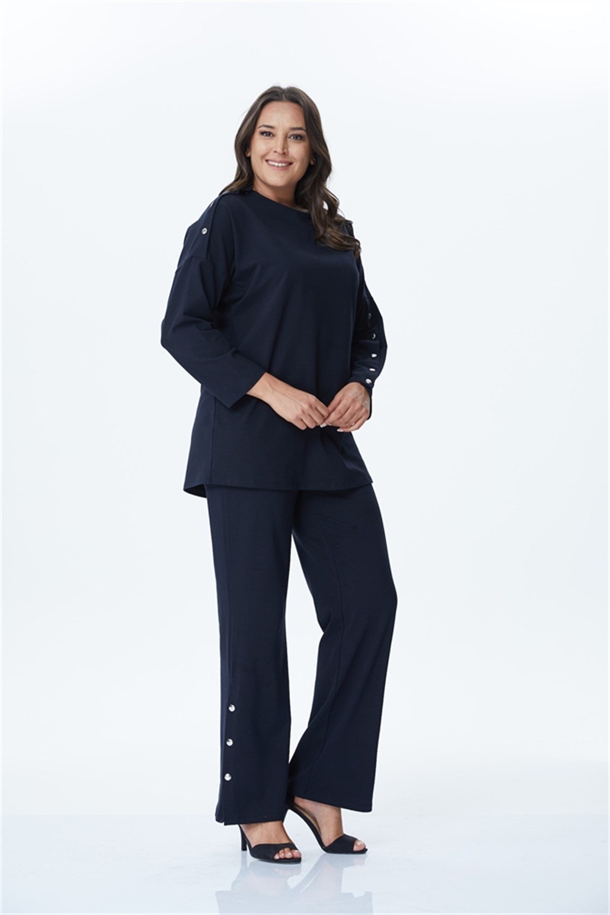 Çıtçıt Detaylı Örme PantolonMYLINE24093