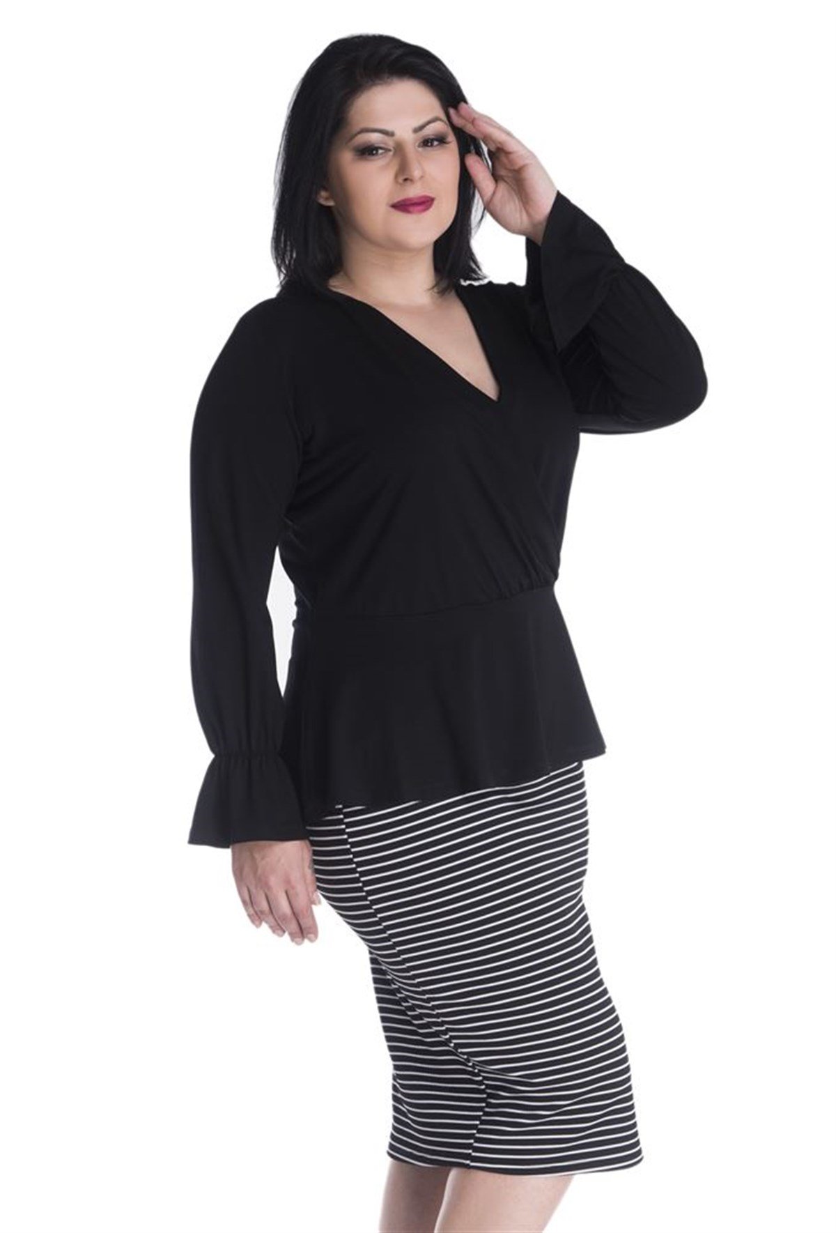 Çizgili Örme EtekMYLINE23427-m