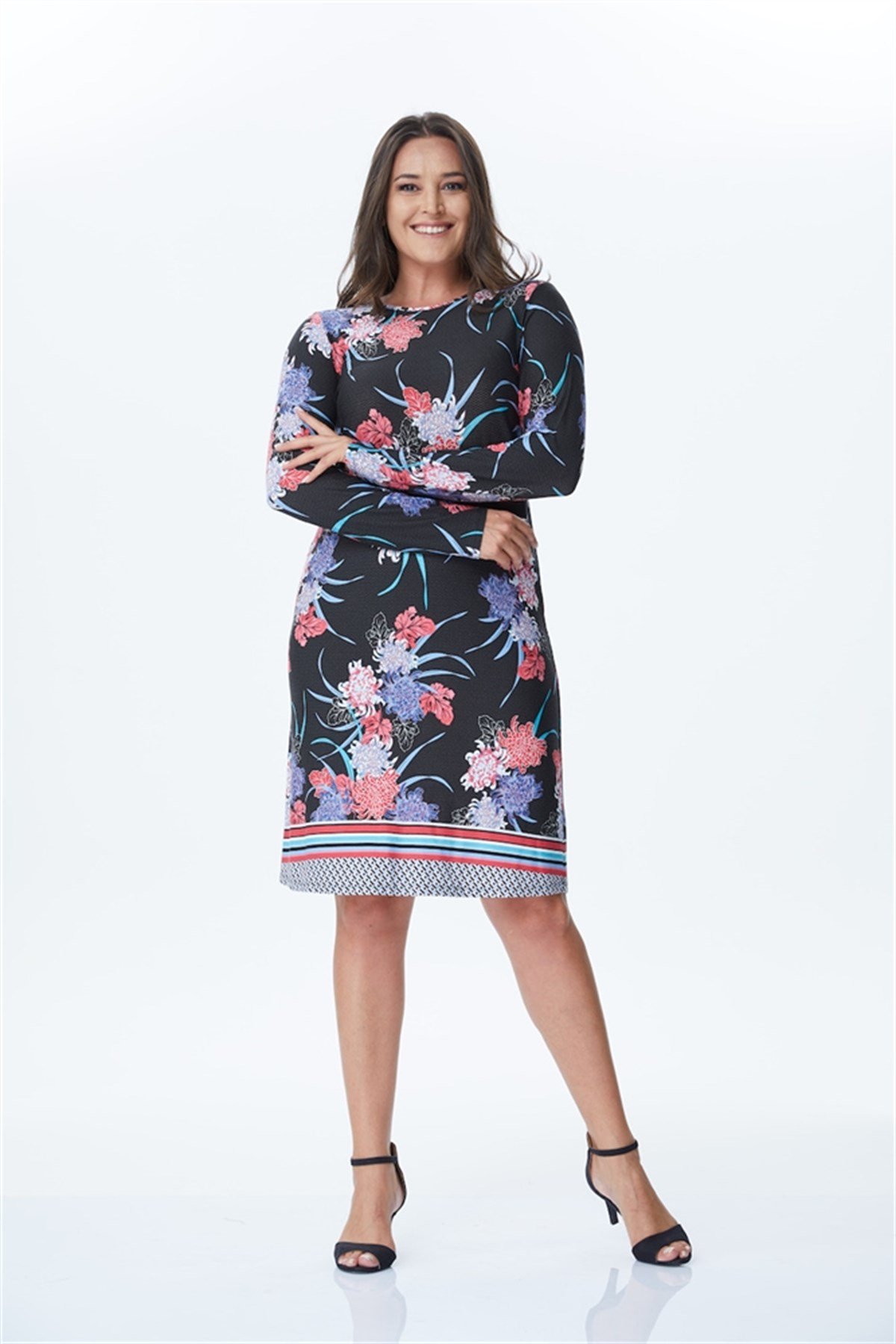 Desenli Örme ElbiseMYLINE34181