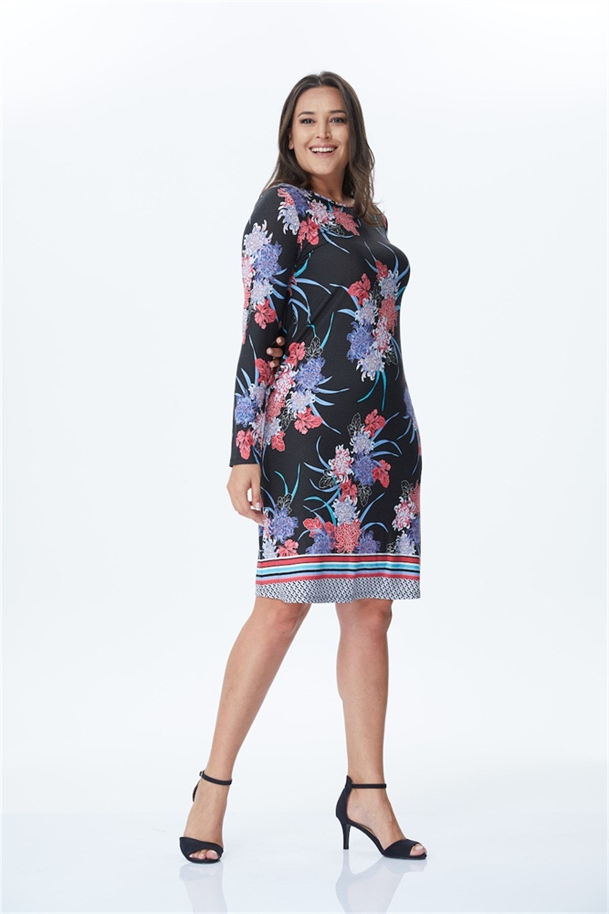Desenli Örme ElbiseMYLINE34181