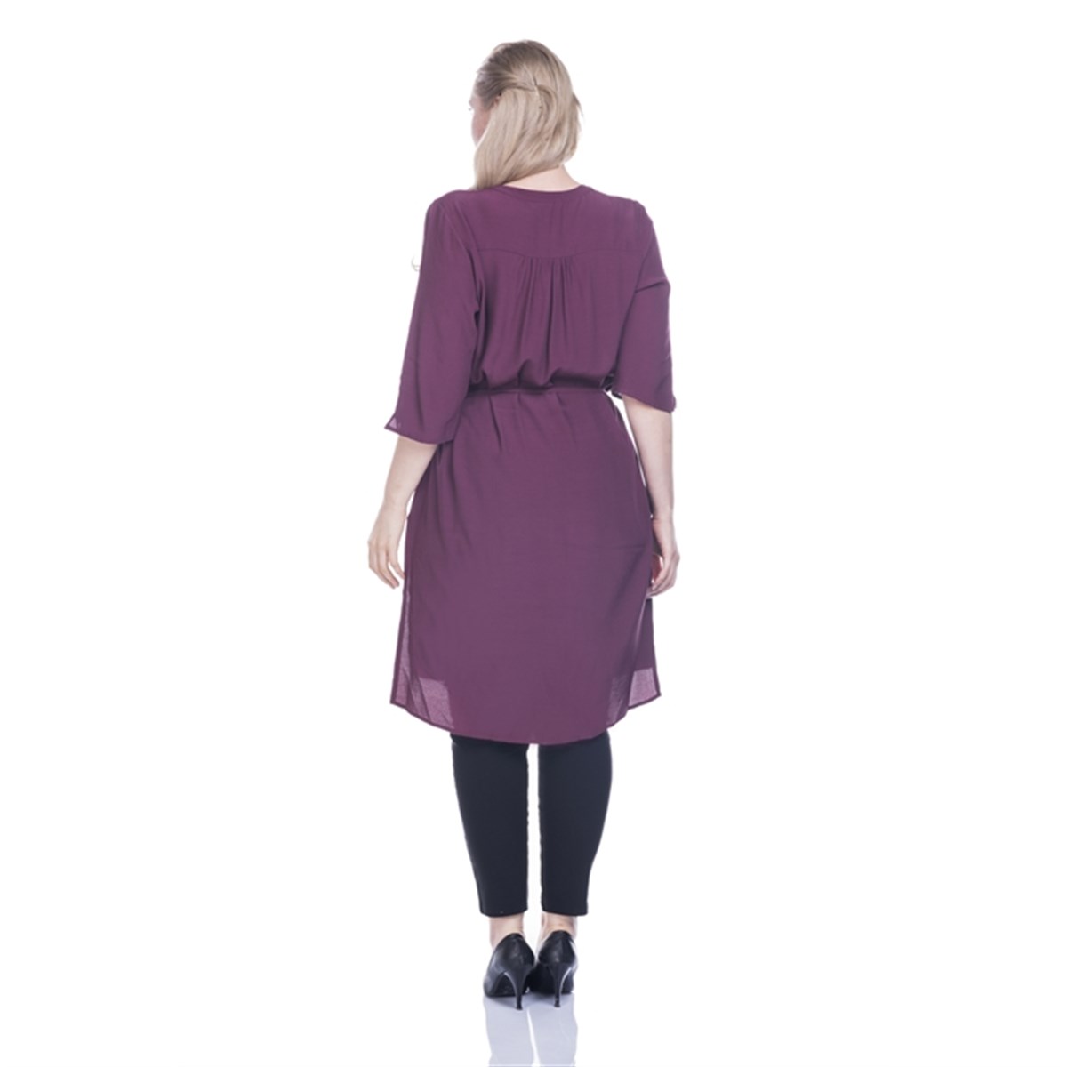 Düğmeli Beli Kuşaklı TunikMYLINE12469-m