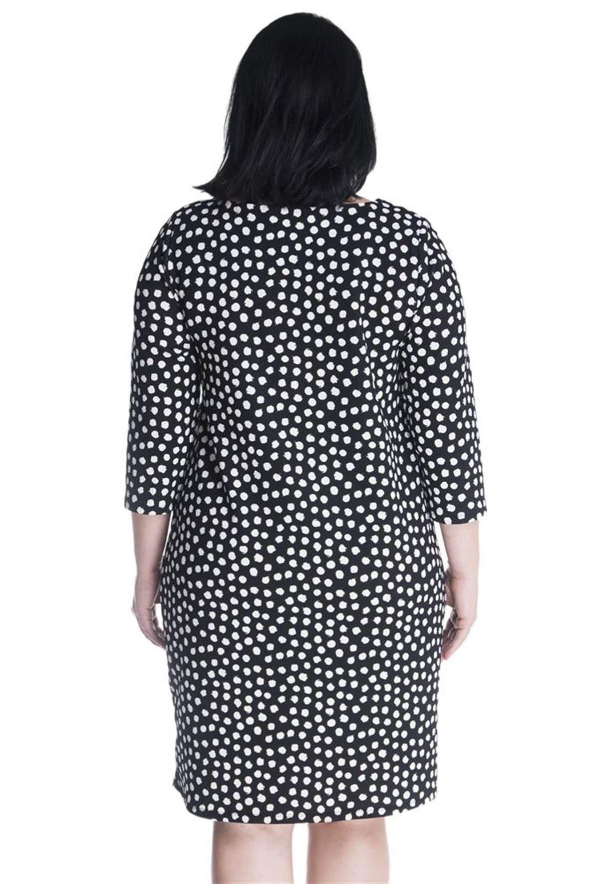 Düz Kesim 3/4 Örme ElbiseMYLINE13358-m