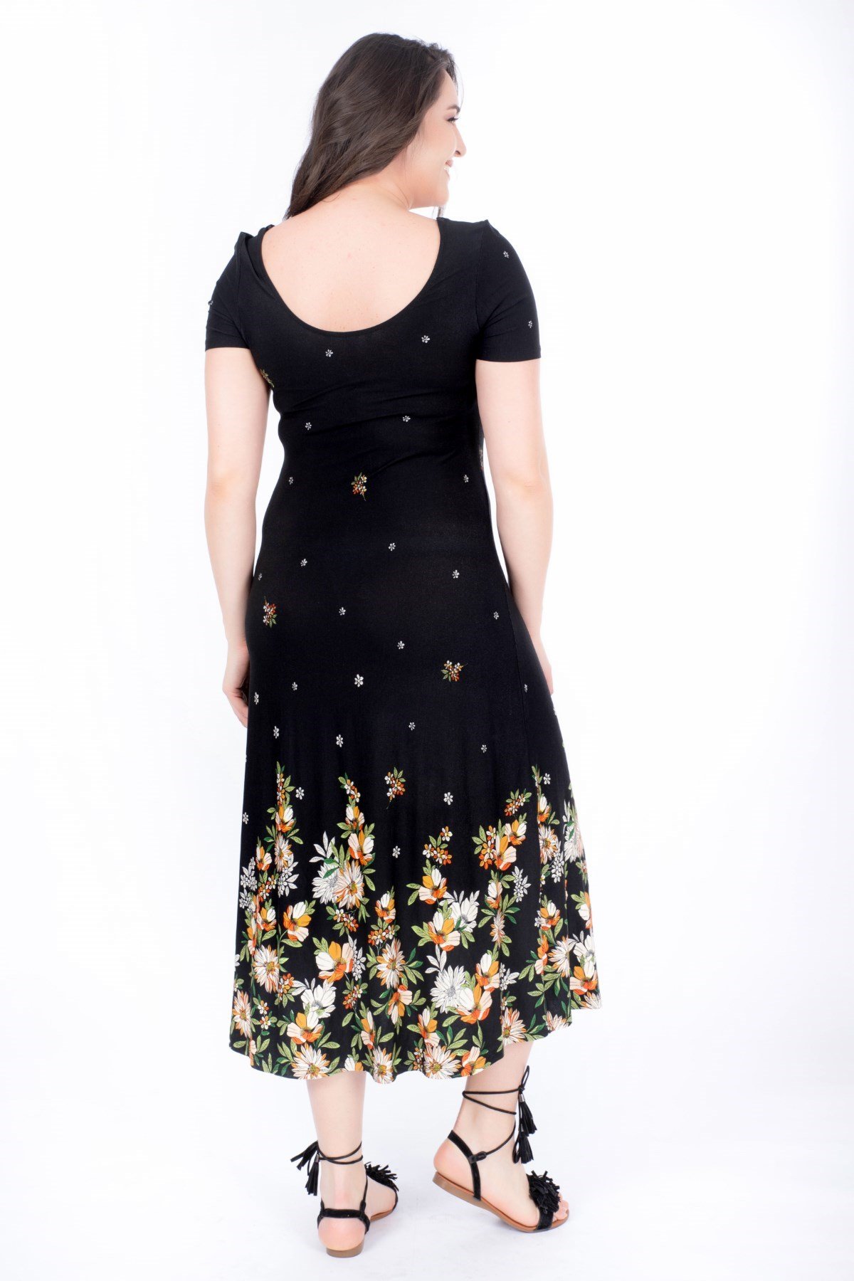 Eteği Desenli ElbiseMYLINE34445