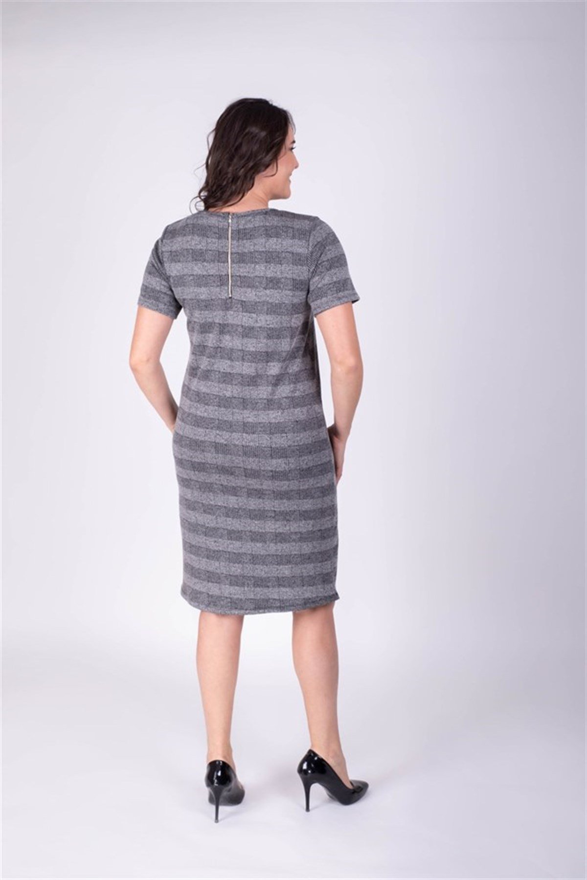 Fermuar Detaylı Cepli ElbiseMYLINE34158