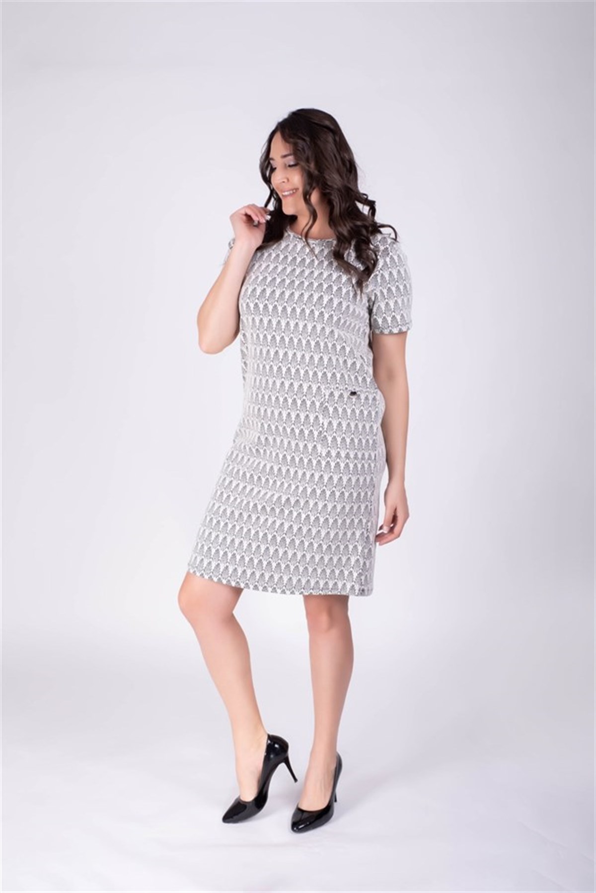 Fermuar Detaylı Cepli ElbiseMYLINE34159