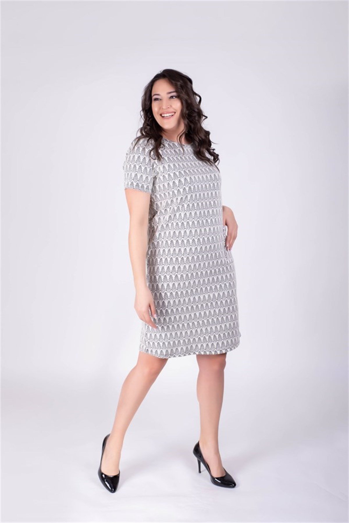 Fermuar Detaylı Cepli ElbiseMYLINE34159