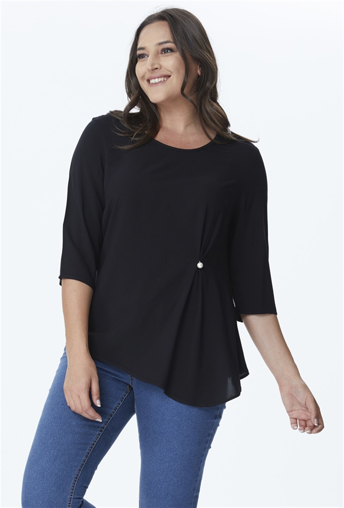 İnci Detaylı 3/4 Kol BluzMYLINE23917