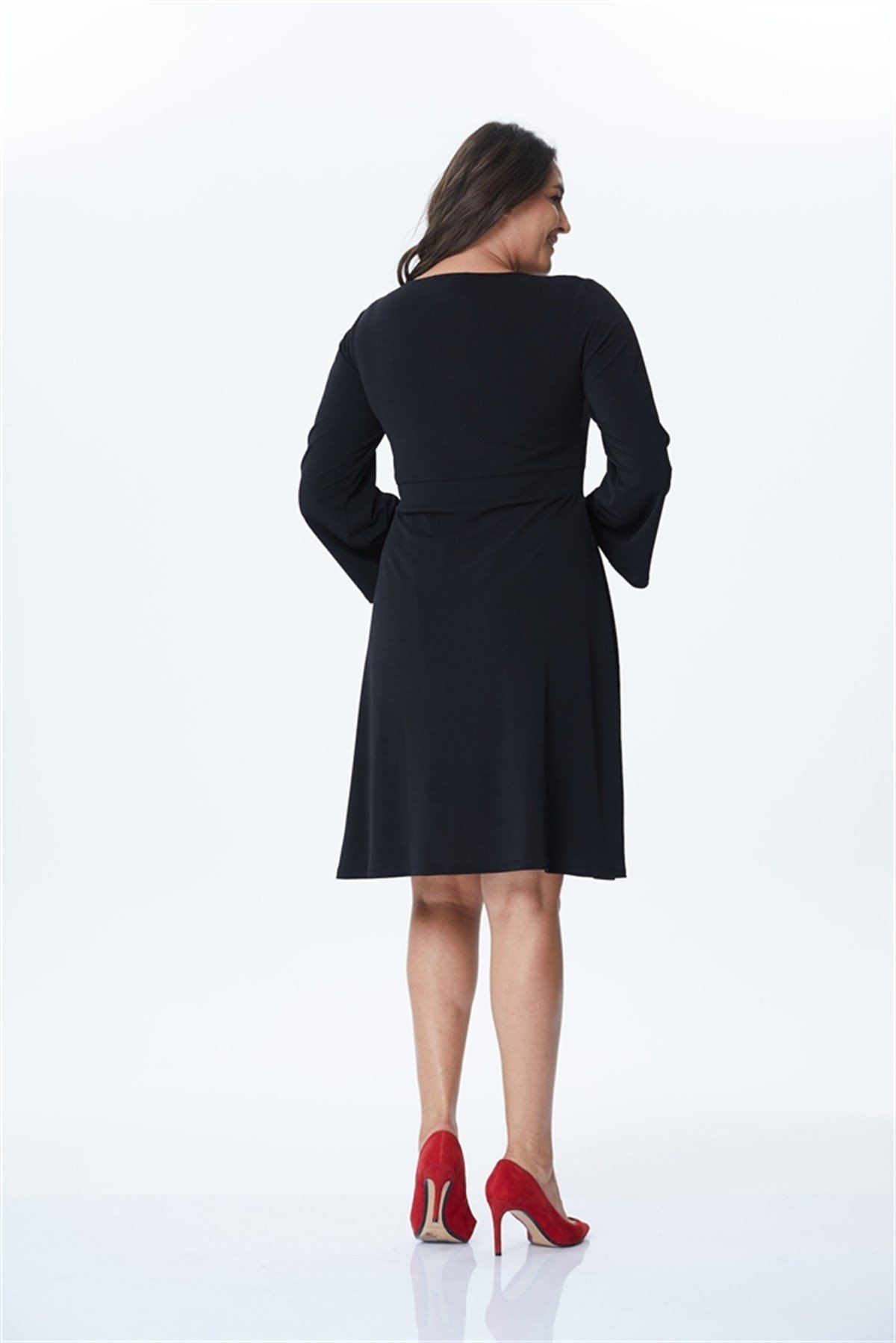 İnci Düğme Detaylı Örme ElbiseMYLINE24081