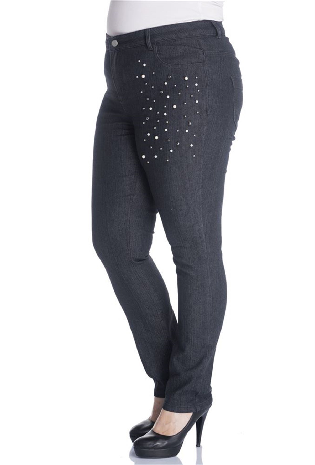 İnci Taşlı 5 Cep Denim PantolonMYLINE13404-m