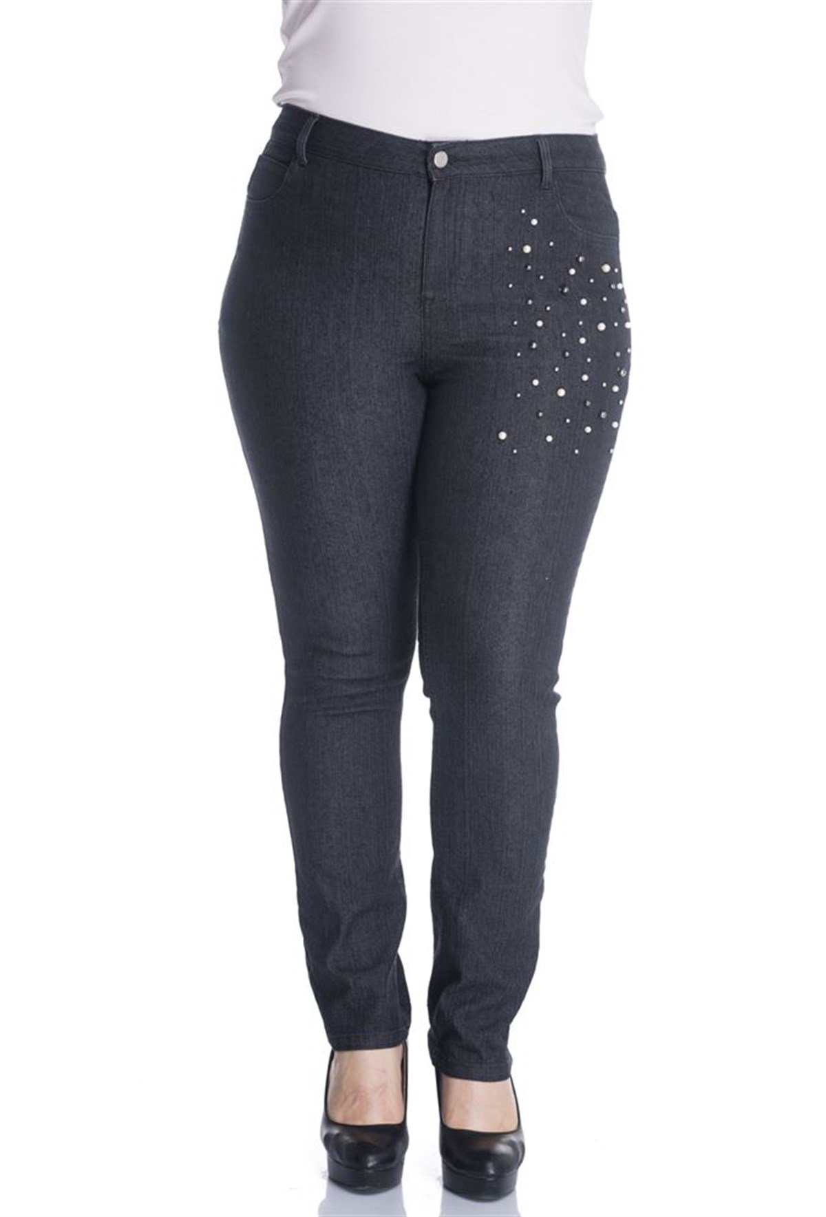 İnci Taşlı 5 Cep Denim PantolonMYLINE13404-m