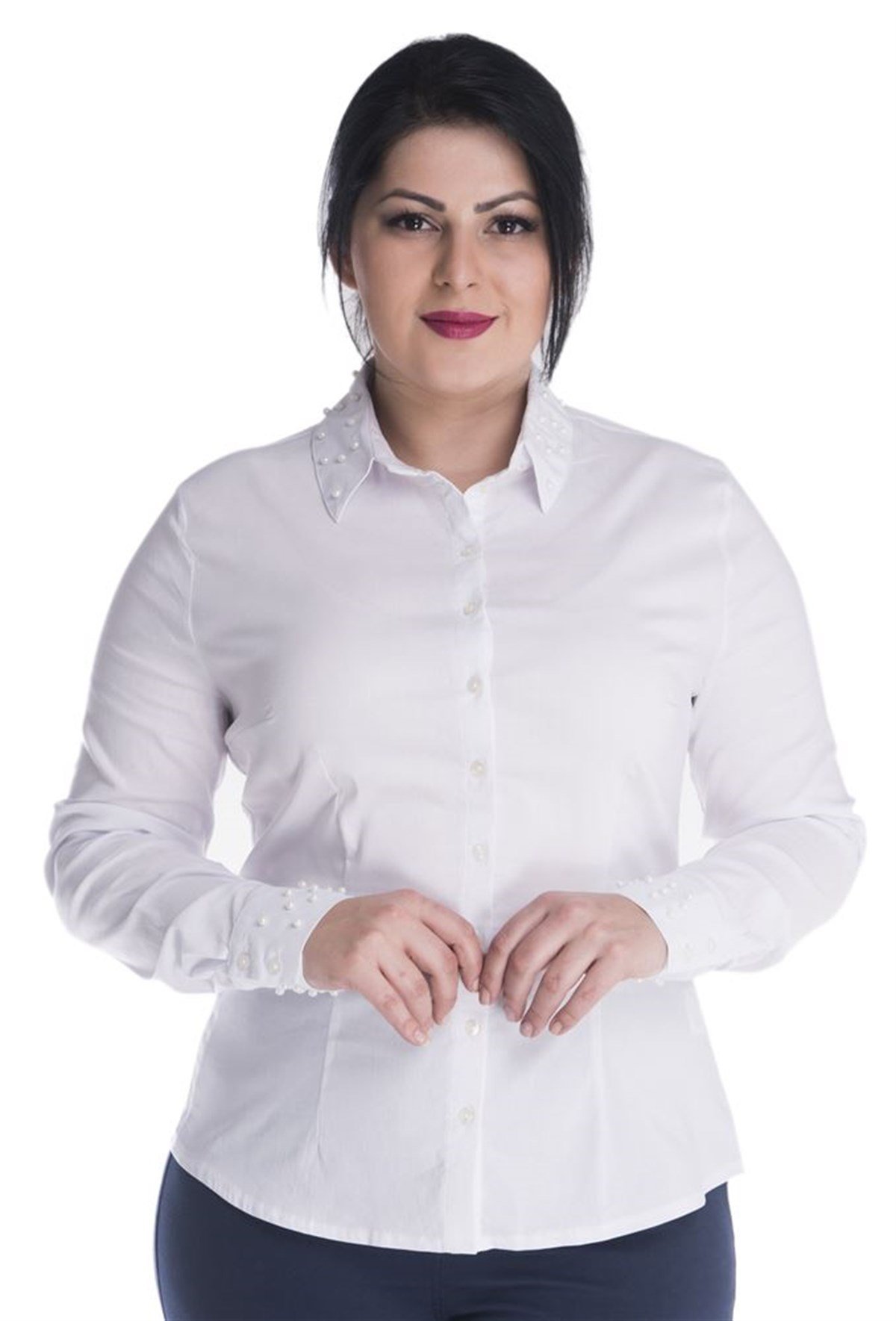 İncili Uzun Kollu GömlekMYLINE23459-m