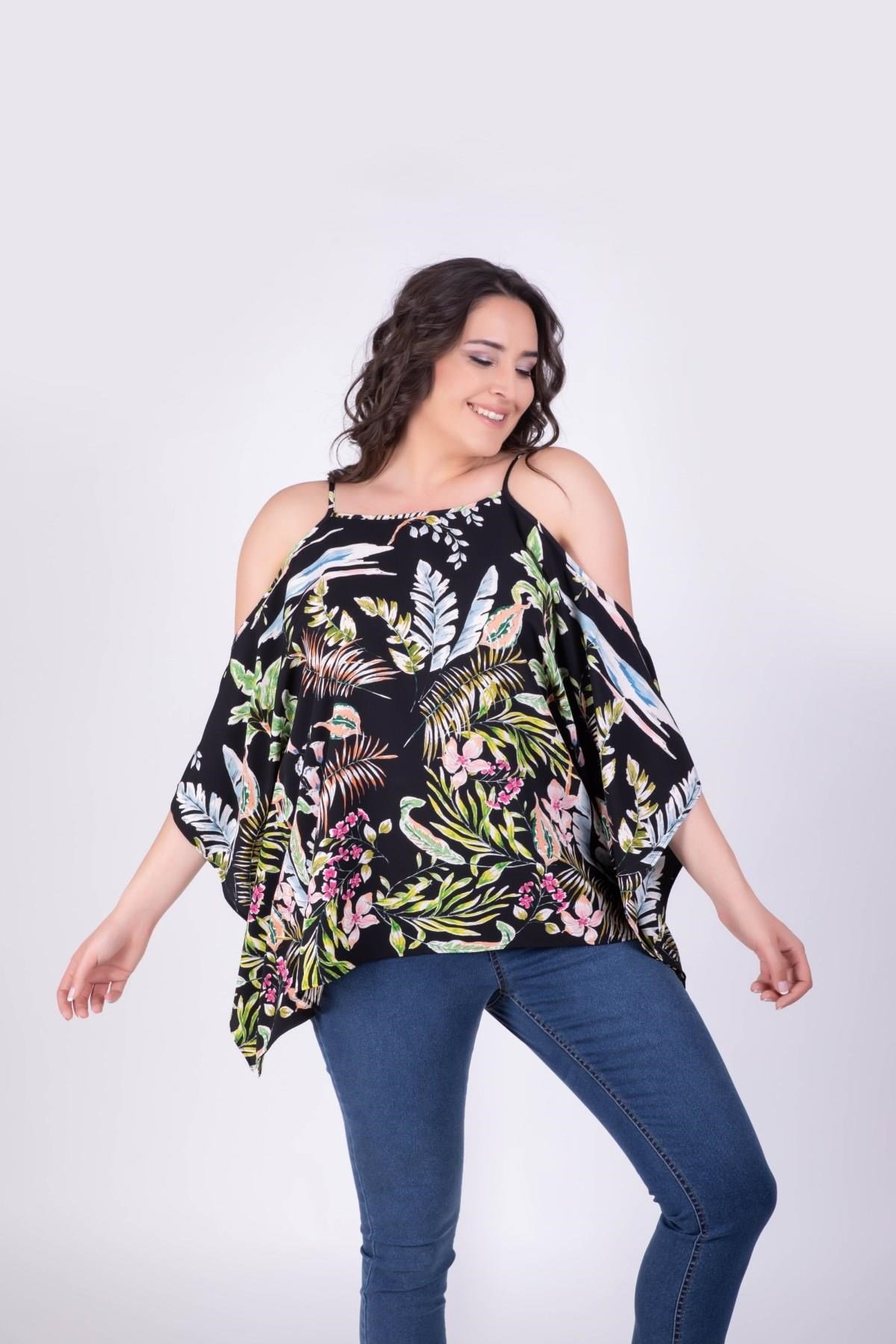 İp Askılı Desenli BluzMYLINE34381