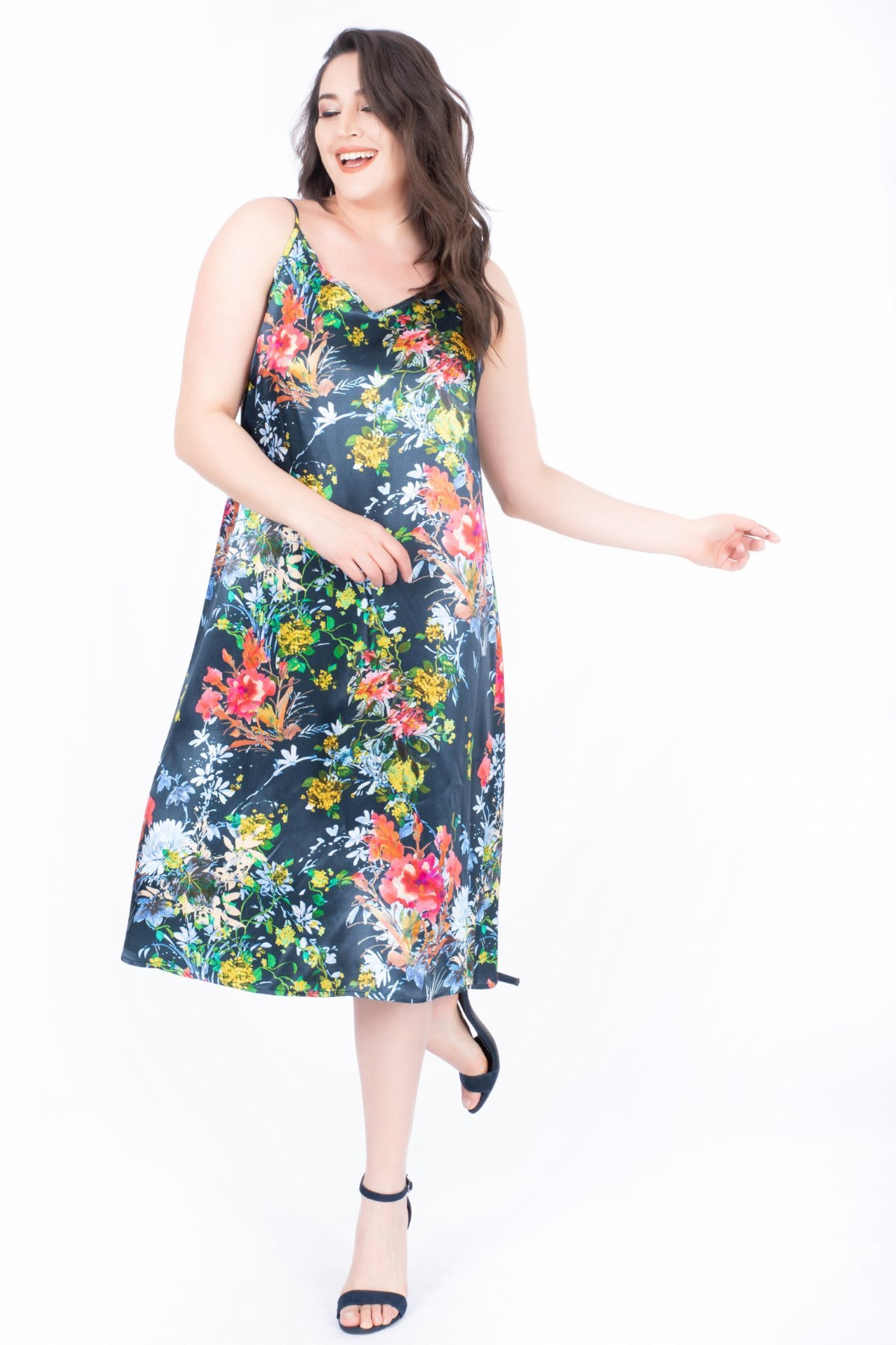 İp Askılı Saten ElbiseMYLINE34438