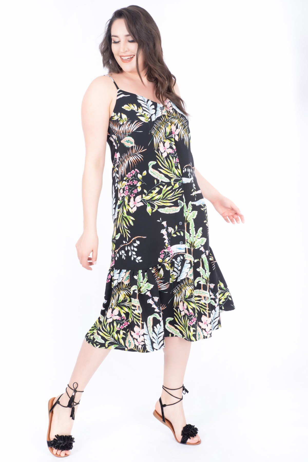 İp Askılı Volanlı ElbiseMYLINE34539