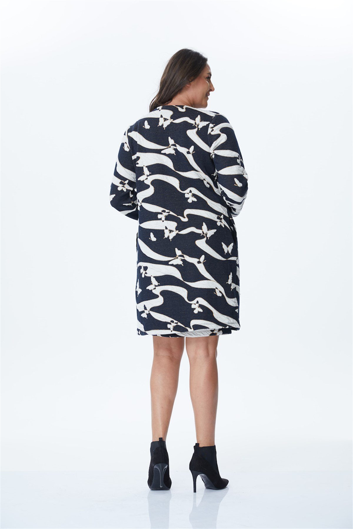 Jakar Desenli Uzun CeketMYLINE34190