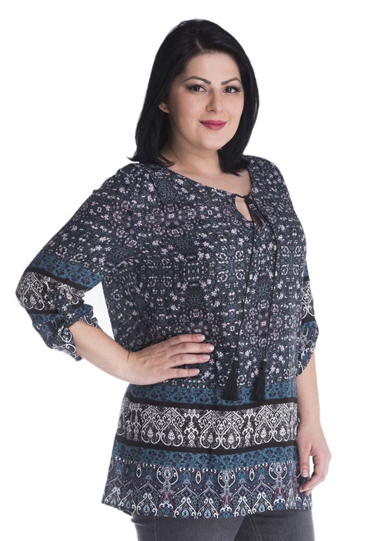 Kolları Apoletli Uzun Kol BluzMYLINE23450-m