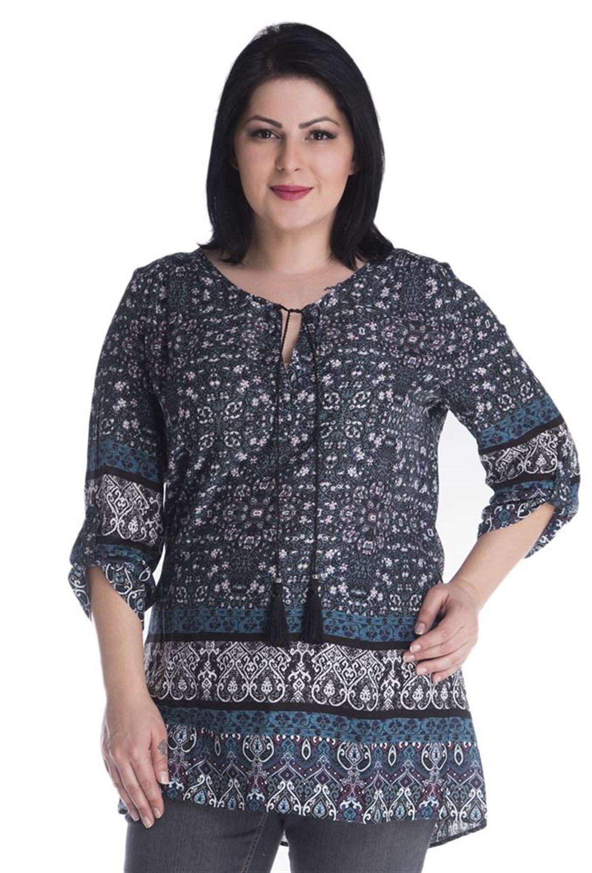 Kolları Apoletli Uzun Kol BluzMYLINE23450-m