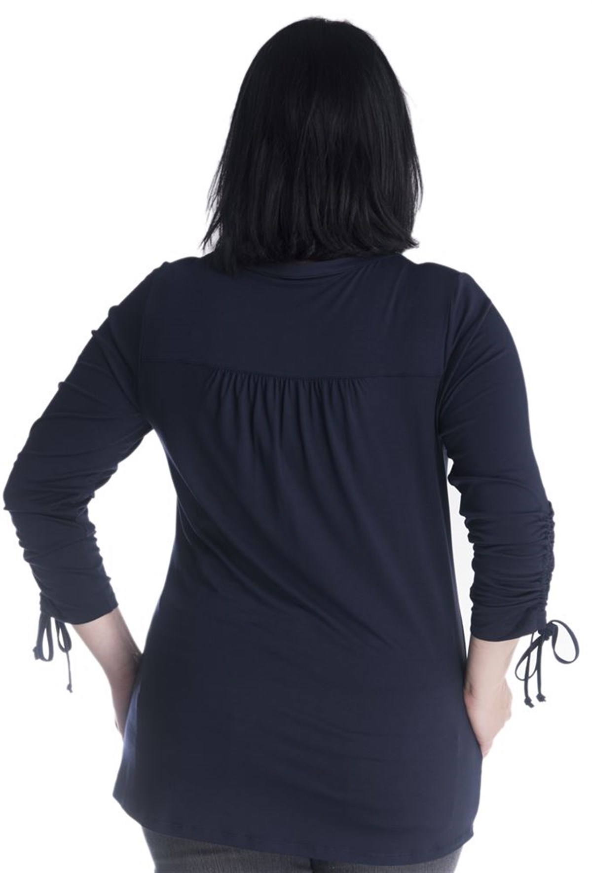 Kolları Ayarlamalı Penye BluzMYLINE23446-m