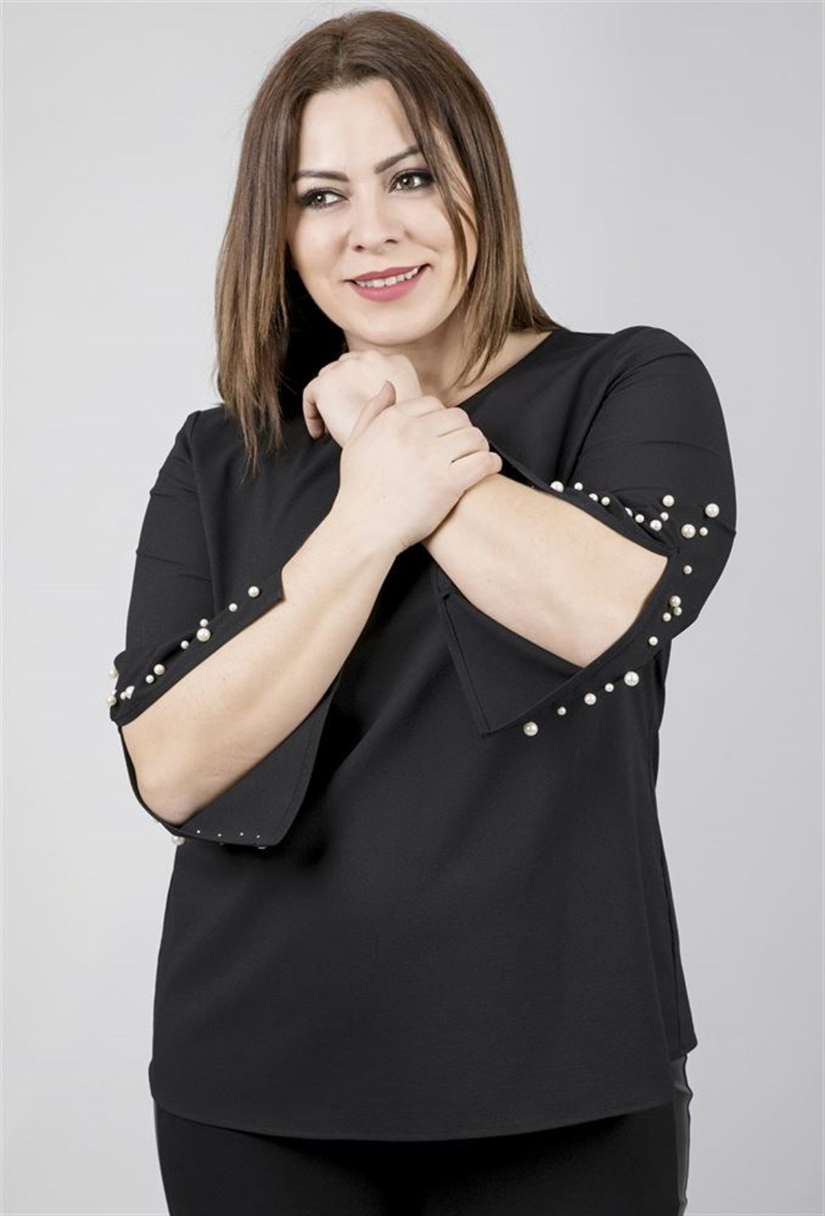 Kolları İncili BluzMYLINE23542-m