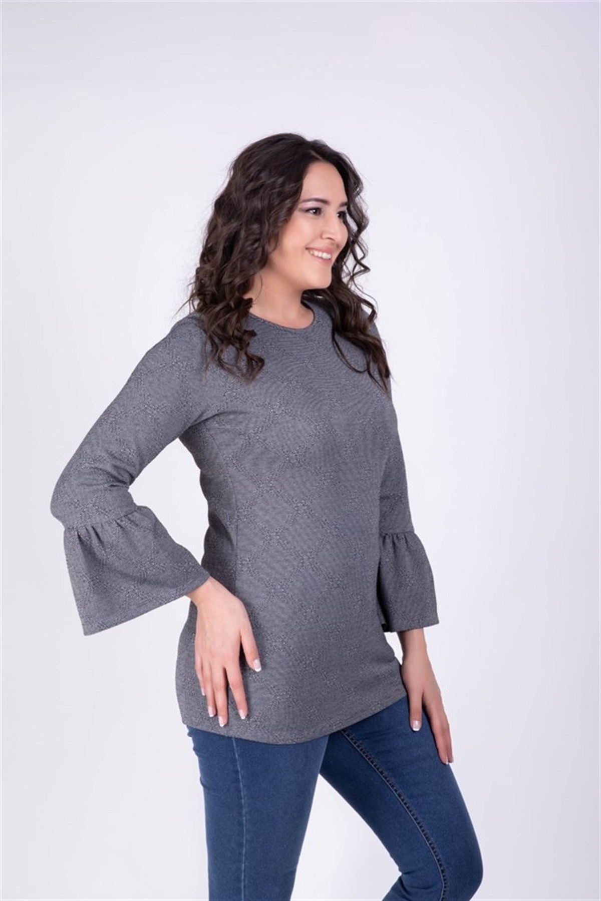 Kolları Volanlı BluzMYLINE34116