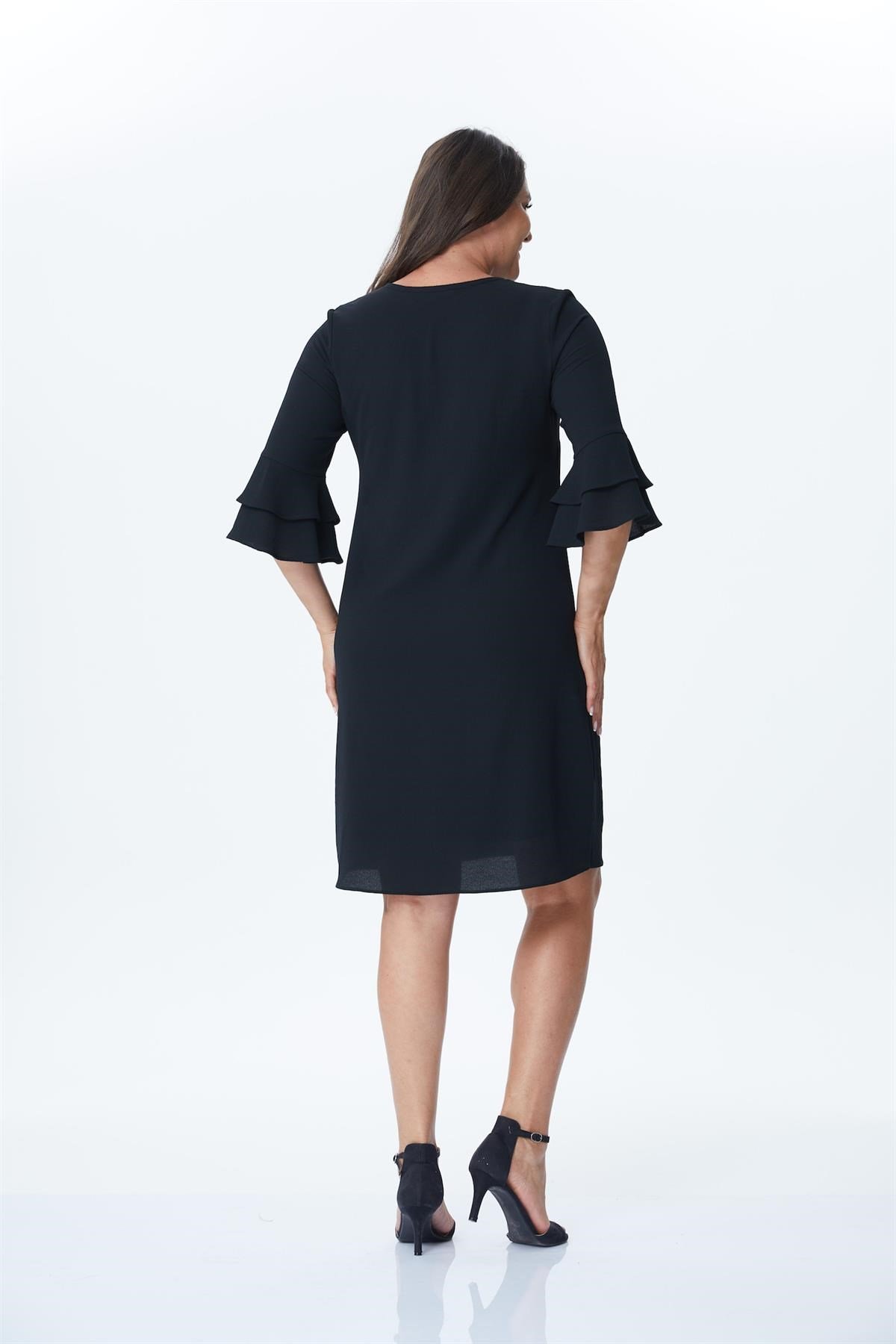 Kolları Volanlı ElbiseMYLINE34194