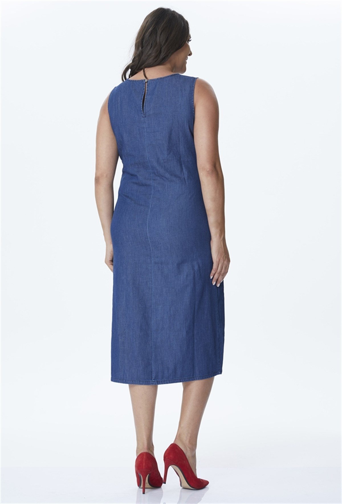 Kolsuz Denim ElbiseMYLINE23829