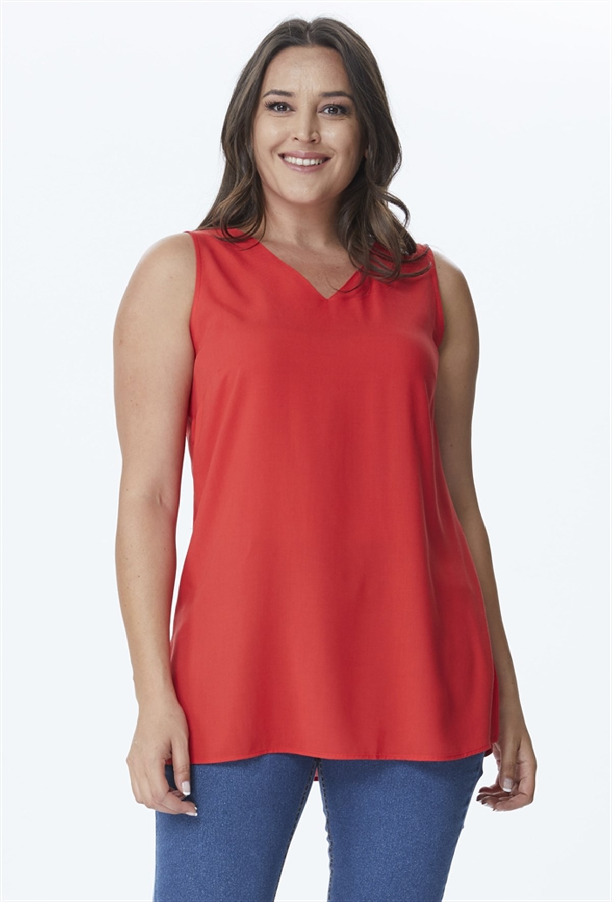 Kolsuz Yırtmaçlı V Yaka BluzMYLINE23927