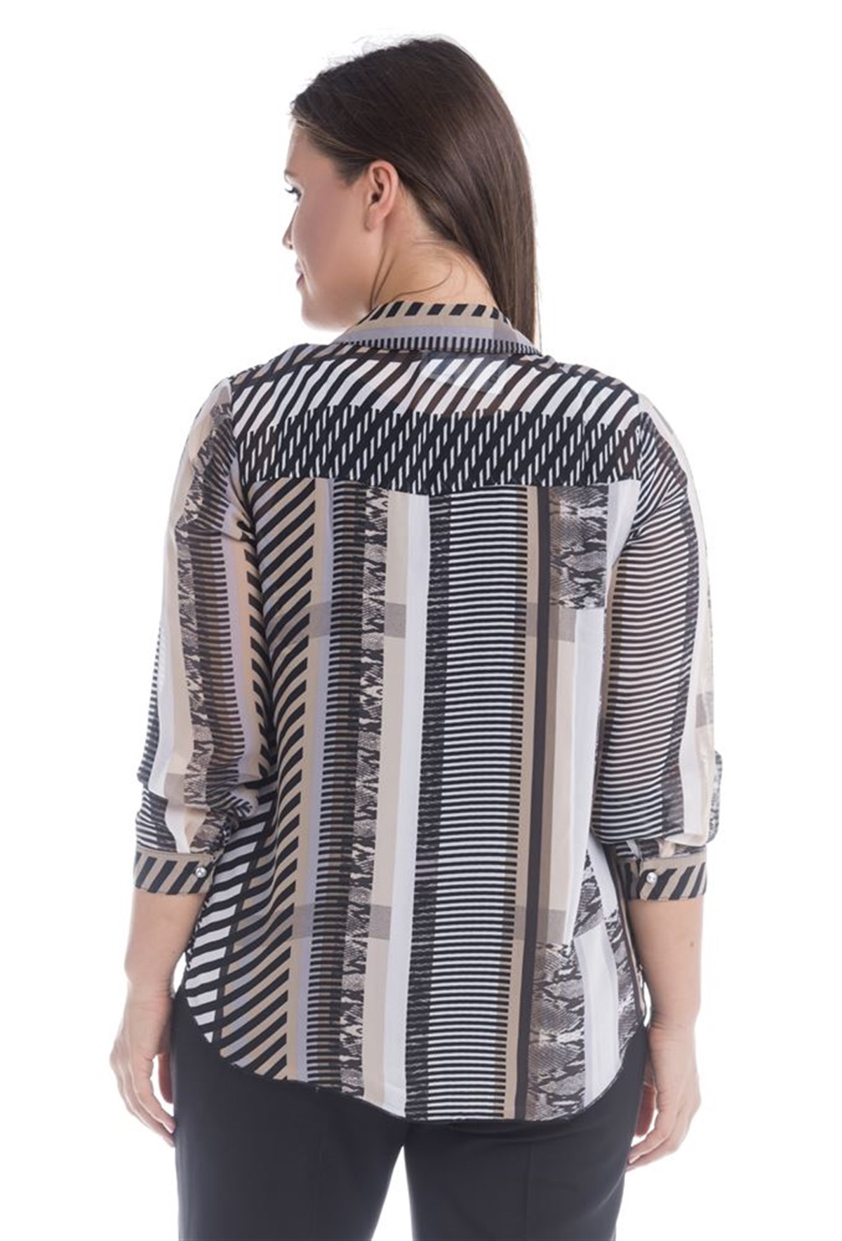 Kruvaze Şifon BluzMYLINE12432-m