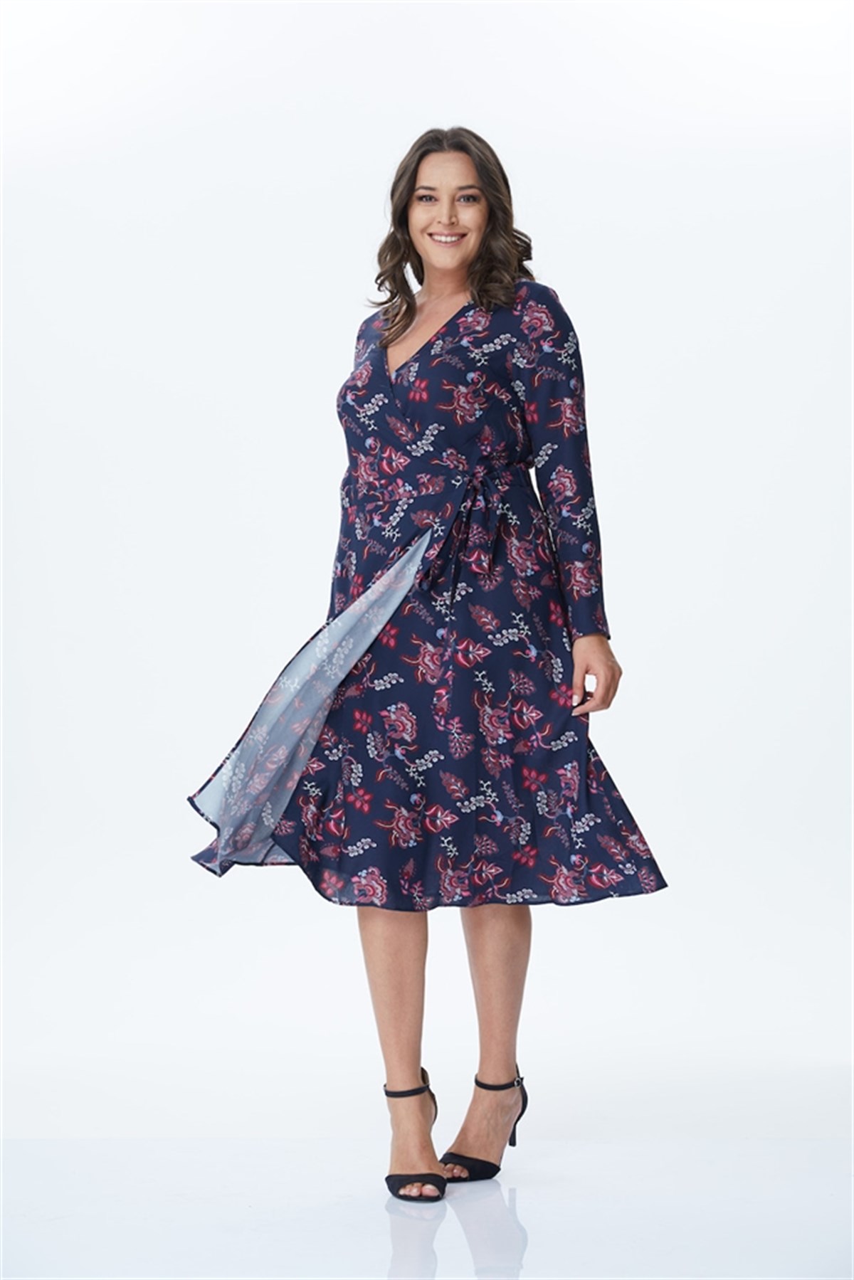 Kruvaze Uzun Kol ElbiseMYLINE34193